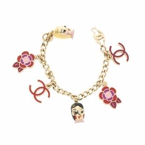 CHANEL Doll face CC Charm Bracelet